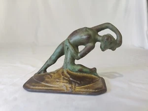 1920s Single Bronzed Bookend Art Nouveau Nude Dancer - Picture 1 of 8
