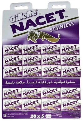 100 Gillette NACET STAINLESS Double Edge Safety Razor Blades Made In Russia - Image 1 of 4