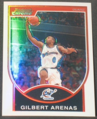 Gilbert Arenas 2007-08 Bowman cromo refractor paralelo #1 (297/299) Wizards Foto 1 de 2