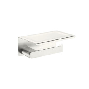 New Nero Tapware Bianca Toilet Roll Holder and Phone Shelf Br/Nickel NR9086BN