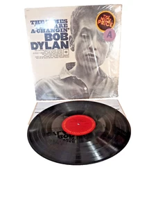 BOB DYLAN Times They Are a-Changin 1965 ColumbiA LP NM in SHRINK W/Lyrics Sheet - Picture 1 of 5