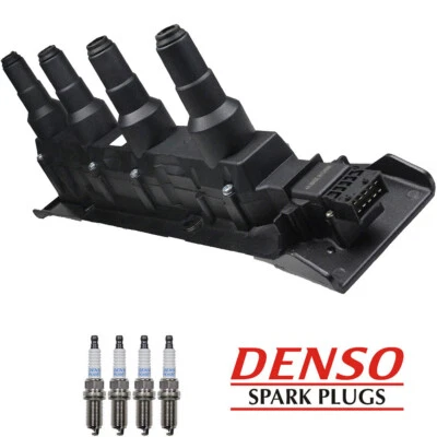 Ignition Coil & Denso Platinum Spark Plug For 2001-2009 Saab 9-5 9-3 L4 UF577 - Image 1 of 3