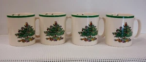 Spode CHRISTMAS TREE (GREEN) Tom Jerry Coffee Mugs SET OF FOUR More Here NEW  - Picture 1 of 3