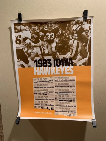 IOWA HAWKEYES  1983 HEADLINES DES MOINES REGISTER FOOTBALL SEASON POSTER Cover