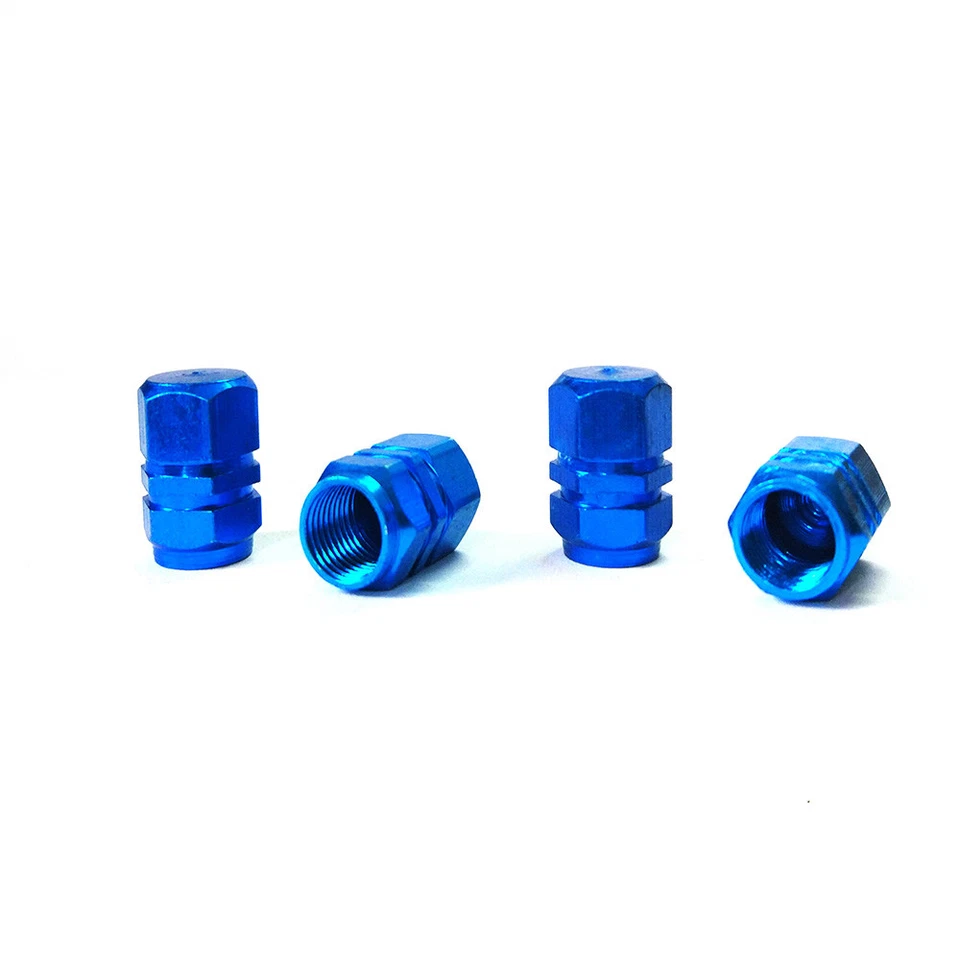 4x Blue Truck Car Bicycle Wheel Tire Tyre Valve Stem Caps For Harley Motorcycle - Imagem 1 de 1