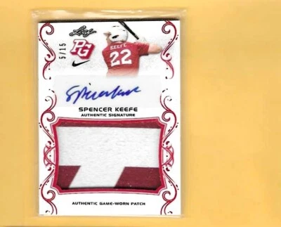 2018 LEAF PA-SK2 SPENFER KEEFE SIGNATURE PATCH  CARD MINT - Image 1 of 2