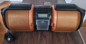 Sharp GX-M10 Orange Portable Boombox Blaster IPod Dock AM/FM Radio CD - Picture 1 of 17