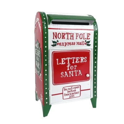 Metal Mailbox Christmas Wishing Mailbox Leaving Message Post Box Outdoor Garden - Image 1 of 4