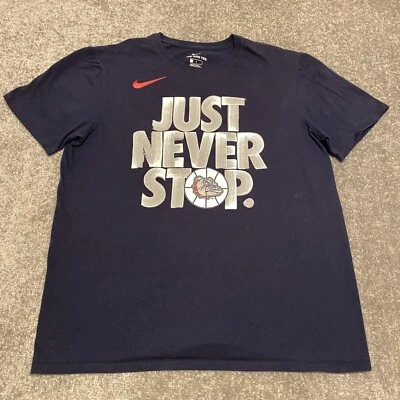 Nike Gonzaga Bulldogs Shirt Mens Large Blue Basketball Swoosh Crew Neck NCAA - Image 1 of 4
