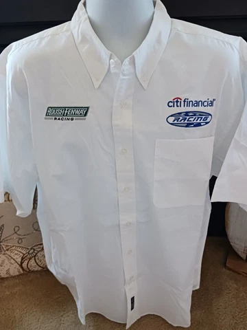 Roush Fenway Racing Citi Financial Team Issued XL White Crew Shirt NASCAR Biffle Cover