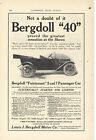 1913 Car Ads: F&B Of Page - Bergdoll Autos Of Philadelphia & Borland Electric
