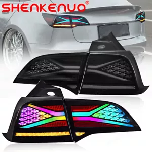 RGB Color LED Tail Lights For Tesla Model 3 Model Y 2017-2021 Rear Lamp Assembly - Picture 1 of 20