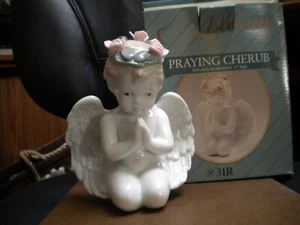VTG Ashbury 6" Porcelain Angel Praying Cherub Figure Holiday RARE Hand painted - Picture 1 of 2