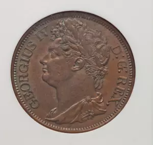 1822 IRLANDA GEORGE IV RAME PENNY ANACS MS63 MARRONE KM151 - Foto 1 di 4