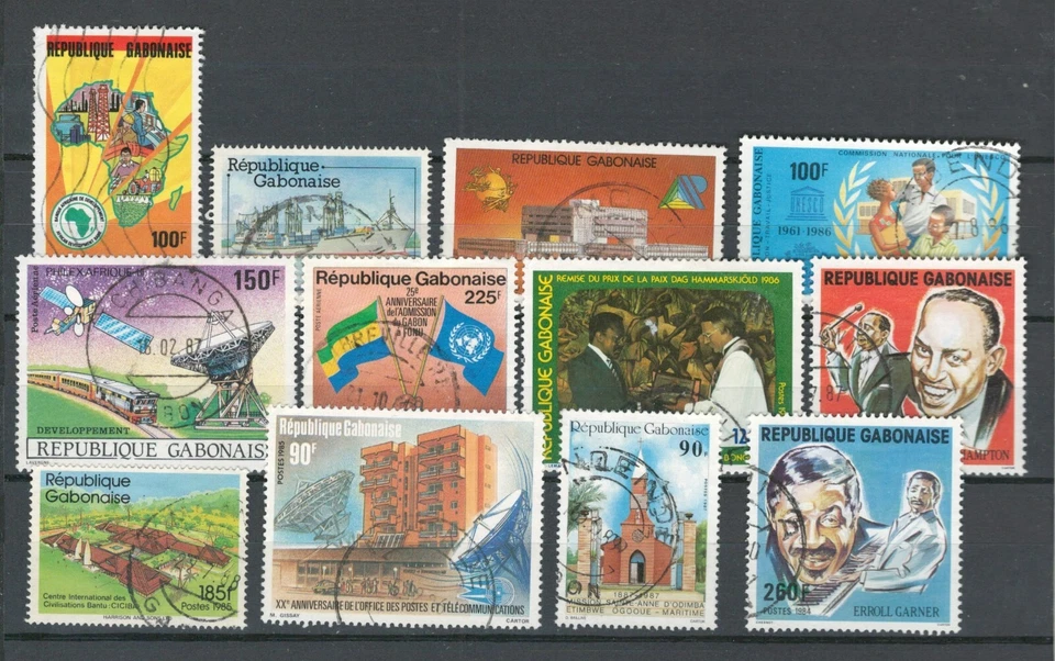 GABON FRENCH COLONIES AFRICA COLLECTION COMMEMORATIVES USED STAMPS LOT (GAB 516) - Image 1 of 1