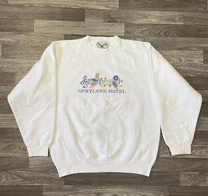Sudadera De Colección Opreyland Hotel Cuello Redondo Para Hombre Grande Etiqueta Oarsman Años 90 Blanca - Imagen 1 de 7