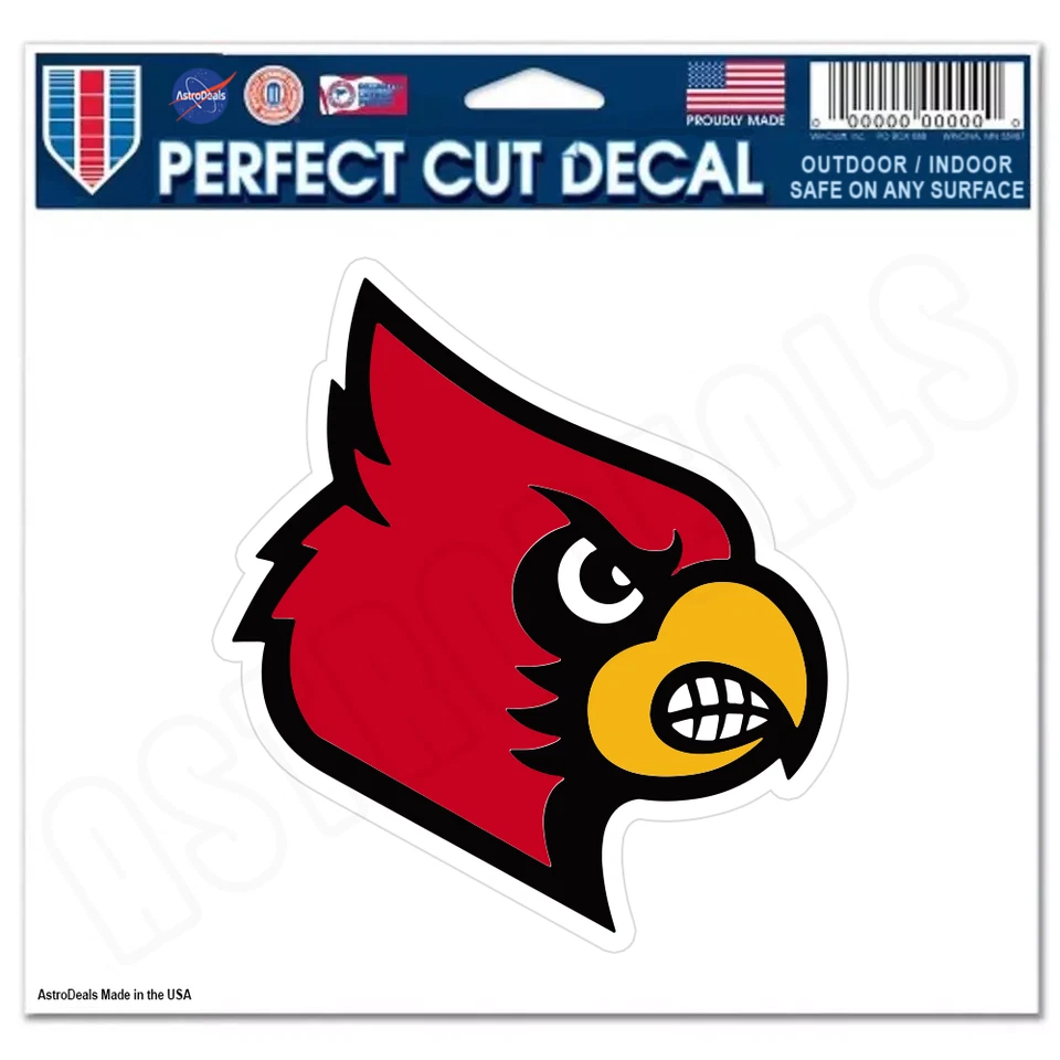 Louisville Cardinals Logo NCAA College Vinyl Sticker Decal *Size: 3"-12"*