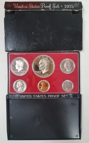 SV0675SXBCFO U.S. MINT 6 COIN YEAR 1975-S PROOF SET W RARER TYPE 1 DOLLAR FRESH! Cover
