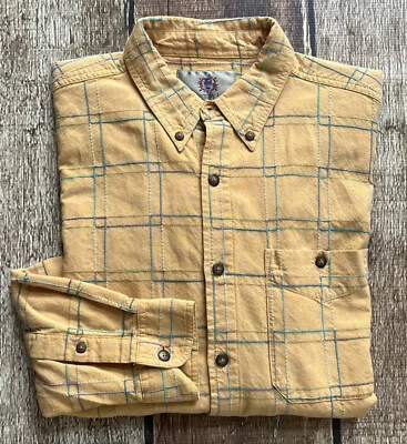 THE TERRITORY AHEAD HEAVY COTTON SHIRT YELLOW MENS SIZE MEDIUM EXCELLENT - Image 1 of 4