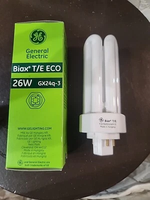 GE 97617 F26TBX/830/ECO 26W T4 Double Tube CFL 4pin GX24q-3 3500k Warm White - Image 1 of 4