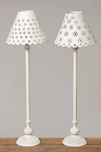 Tischlampe Lampe Fleur Eisen lackiert weiß Stückpreis - Bild 1 von 1