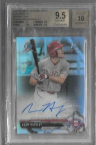 ADAM HASELEY 2017 BOWMAN CHROME ROOKIE REFRACTOR AUTOGRAPH /499 -BGS 9.5/10 GEM - Picture 1 of 1