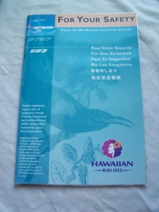 HAWAIIAN AIRLINES BOEING 767 583 SAFETY CARD - Picture 1 of 2