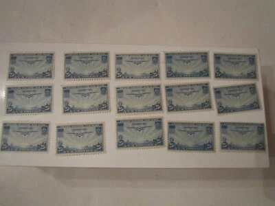 (15) U.S. AIRMAIL STAMP SCOTT C20 TWENTY FIVE CENT STAMPS - MINT NH SHINY GUM - Image 1 of 4