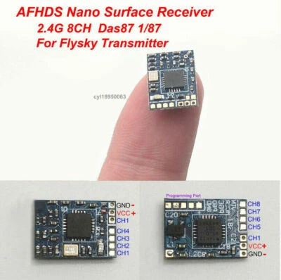 DasMikro 2.4G 8CH AFHDS Nano Surface Receiver Das87 1/87 For Flysky Transmitter - Image 1 of 4