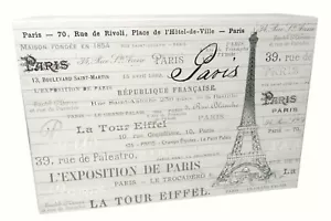 Punch Studio Rectangle Flip Top Nesting Box Paris La Tour Eiffel 14878 Large - Picture 1 of 5
