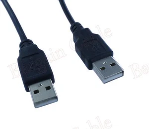 Wholesale USB 2.0 Type A Male to Type A Male Cable Black / White 6ft 10ft 15ft - Picture 1 of 7