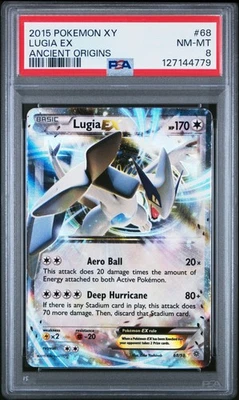 2015 POKEMON XY ANCIENT ORIGINS #68 LUGIA EX PSA 8 - Image 1 of 2