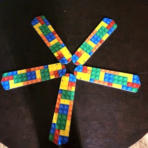 NEW Custom Lego-Inspired 5 Universal Ceiling Fan Replacement Blades Brick Print - Picture 1 of 15