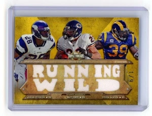 2007 Triple Threads Adrian Peterson Matt Forte Steven Jackson Jersey Gold 1/9 - Picture 1 of 2