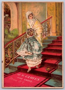 K24/ Victorian Trade Card c1880s Akron Ohio Cutter Shoe Store 413 - Picture 1 of 4