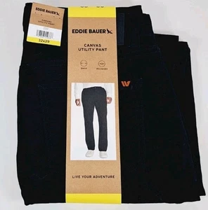 Eddie Bauer Men’s Canvas Utility Stretch Pants, Black, Size 32x29 - Picture 1 of 4