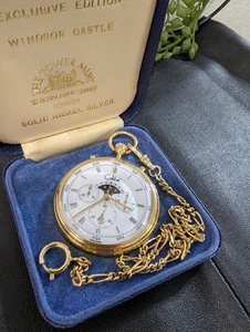 Rare Vintage Colibri Chronograph Moon Phase Pocket Watch Valjoux 7760 - Picture 1 of 16