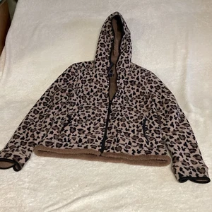 Faded Glory Hoodie Women Sz ES (0-2) Leopard Full Zip Pockets Knit Activewear - Picture 1 of 17