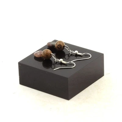 Steine Und Minéraux. Ohrringe 2 Perlen Quarz Ghost Grün Du Brazilien - Bild 1 von 2