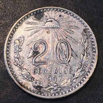 1907 Mexico ESTADOS UNIDOS MEXICANOS 20 Centavos - Exact Coin Shown #R085 - Image 1 of 2