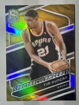 Tim Duncan 2023-24 Panini Gold Prizm/10 Spectra Spectracular Debut SSP #194 Foto 1 de 2
