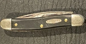 Colonial Ranger 2 blade jack knife black saw cut delrin carbon steel blades - Picture 1 of 7