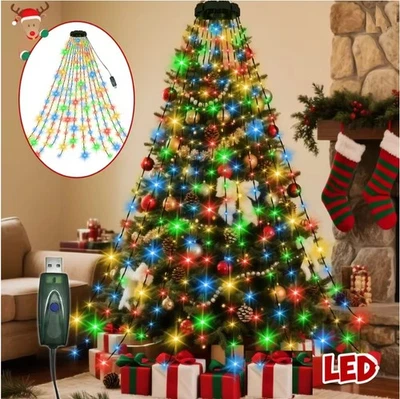 LED Christmas Tree Waterfall Lights For Garden Terrace Home Christmas Decoration - Image 1 of 4
