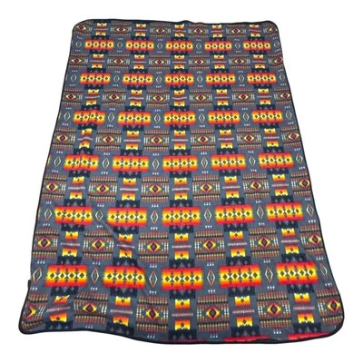 Southwestern Aztec Fleece Blanket 100% Polyester Warm & Lightweight Geometric Foto 1 de 4