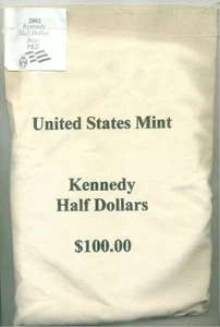 2002 P&D KENNEDY HALVES $100 SEALED UNCIRCULATED MINT BAG 💥💥💥💥💥💥💥💥💥💥💥 - Bild 1 von 1