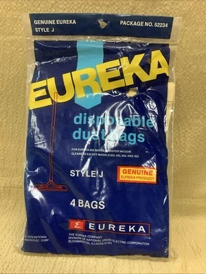 Eureka Type J Vacuum Bags - Part Number 52234 - 4 Pack - Genuine New Vintage - Image 1 of 4