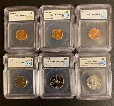 Mixed Lot of ICG graded coins - Image 1 of 2