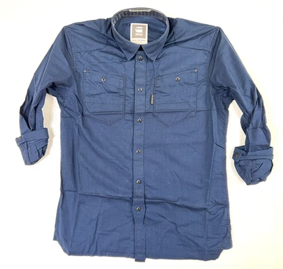 G Star RAW Men's RAW RADAR Shirt L/S in Sapphire Blue, Size M BNWT $135 - Image 1 of 4
