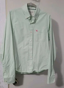 Abercrombie Fitch Hemd Herren Medium Muscle Langarm Button Down grün kariert - Bild 1 von 10