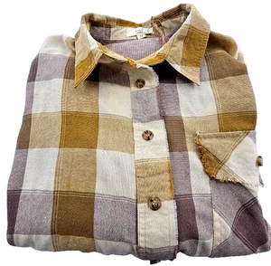 Taylor Plaid Oversized Tunic in Khaki By  Easel Women's Top Medium NEW With TAGS - Picture 1 of 11